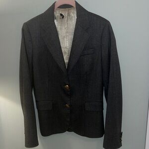 J. Crew Charcoal Blazer with Gold Buttons